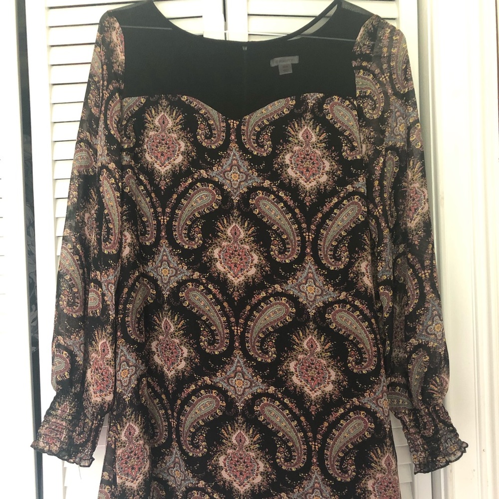 Boho long sleeve short dress